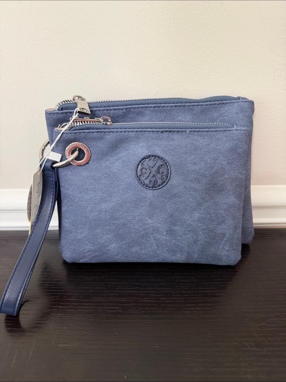 Christian Lacroix Blue Wristlet Clutch